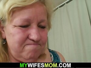 Become man finds him making out her grey buxom mother!